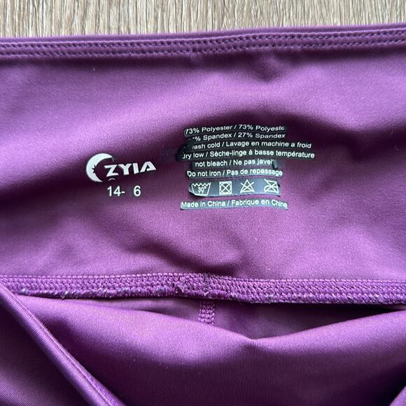 Zyia Active Light N Tight Logo Side 17" Leggings Plum Size 14-16 - Picture 4 of 6